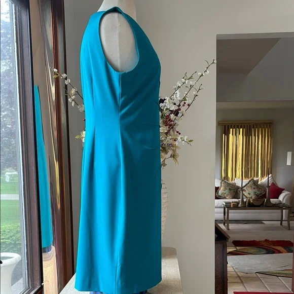 NWOT Calvin Klein Elegant Blue Sleeveless Dress - Picture 4 of 16